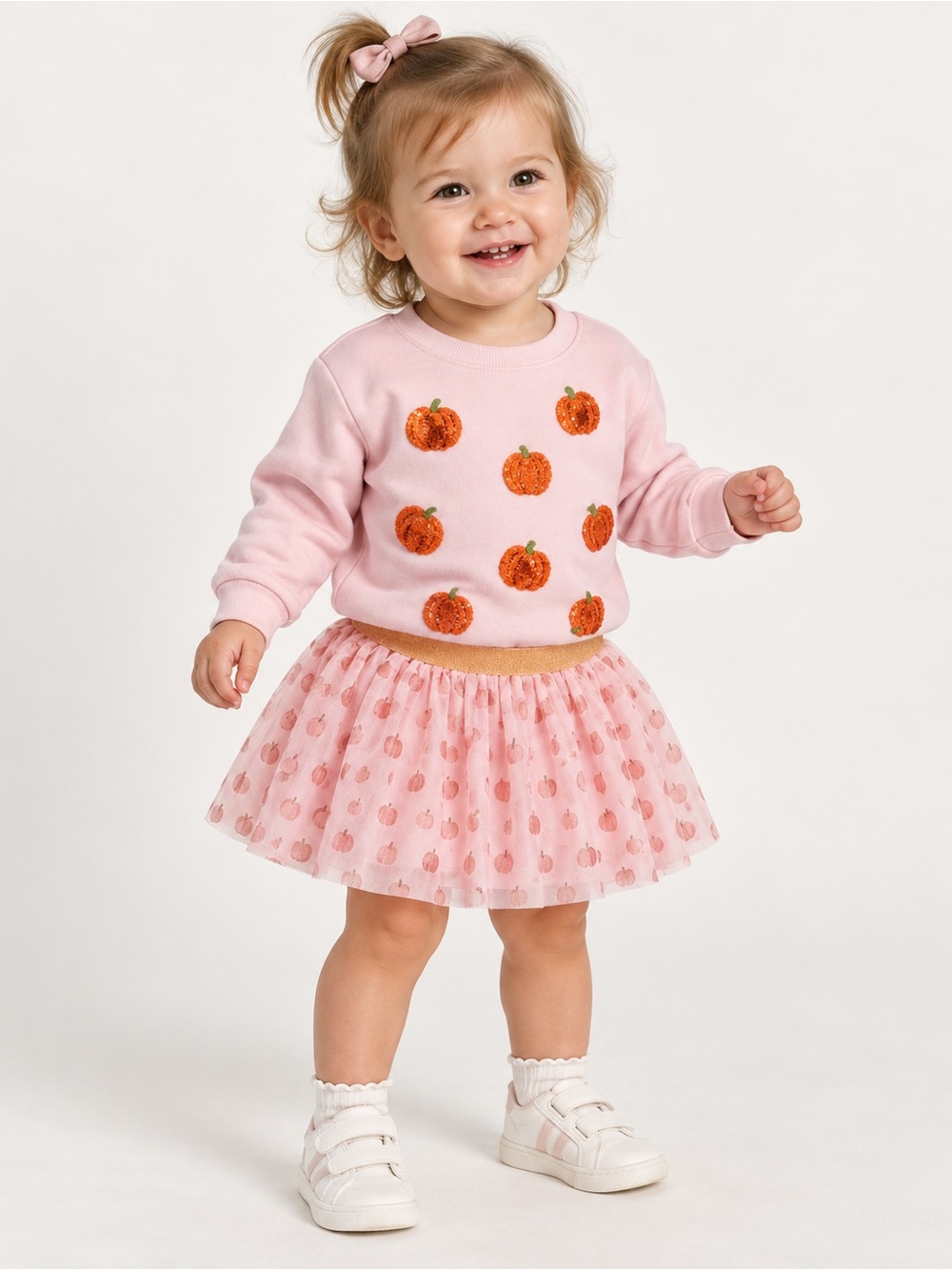 Mud Pie Pumpkin Tutu Skirt 12M-2T Pink Glitter Halloween NWT